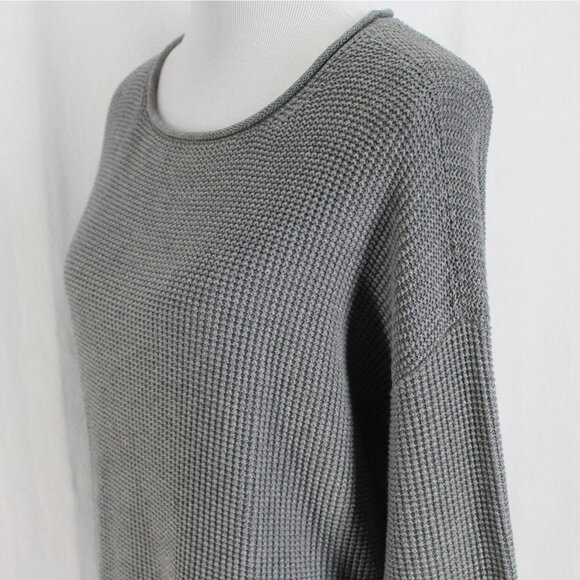 Eileen Fisher Sweater Womens Size M Gray Organic Cotton Drop Shoulder Pullover - Picture 4 of 7